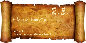 Rácz Emőd névjegykártya